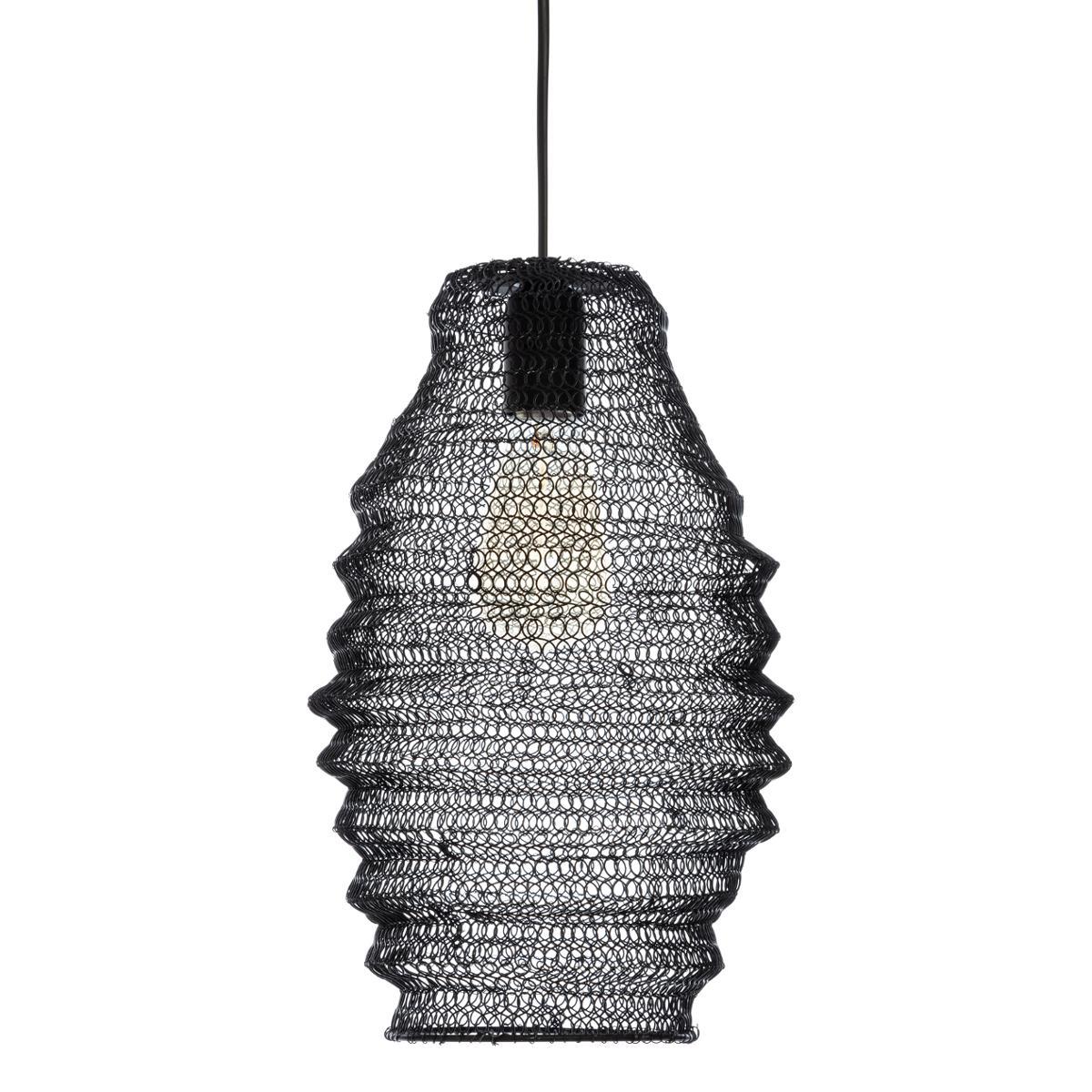 SUSPENSION MAILLE FER NOIR ALI H.36CM