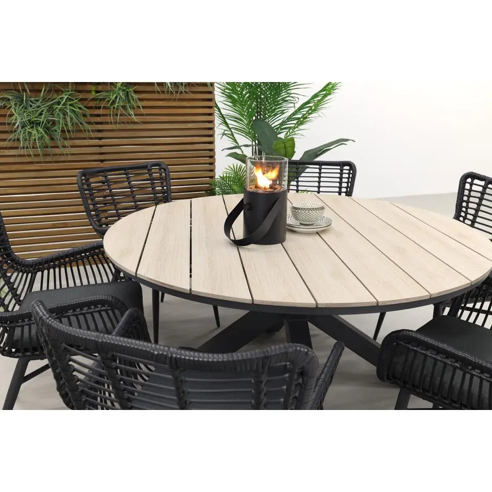 Garden Impressions Edison 148 cm. - ronde tuinset / Jasmine black