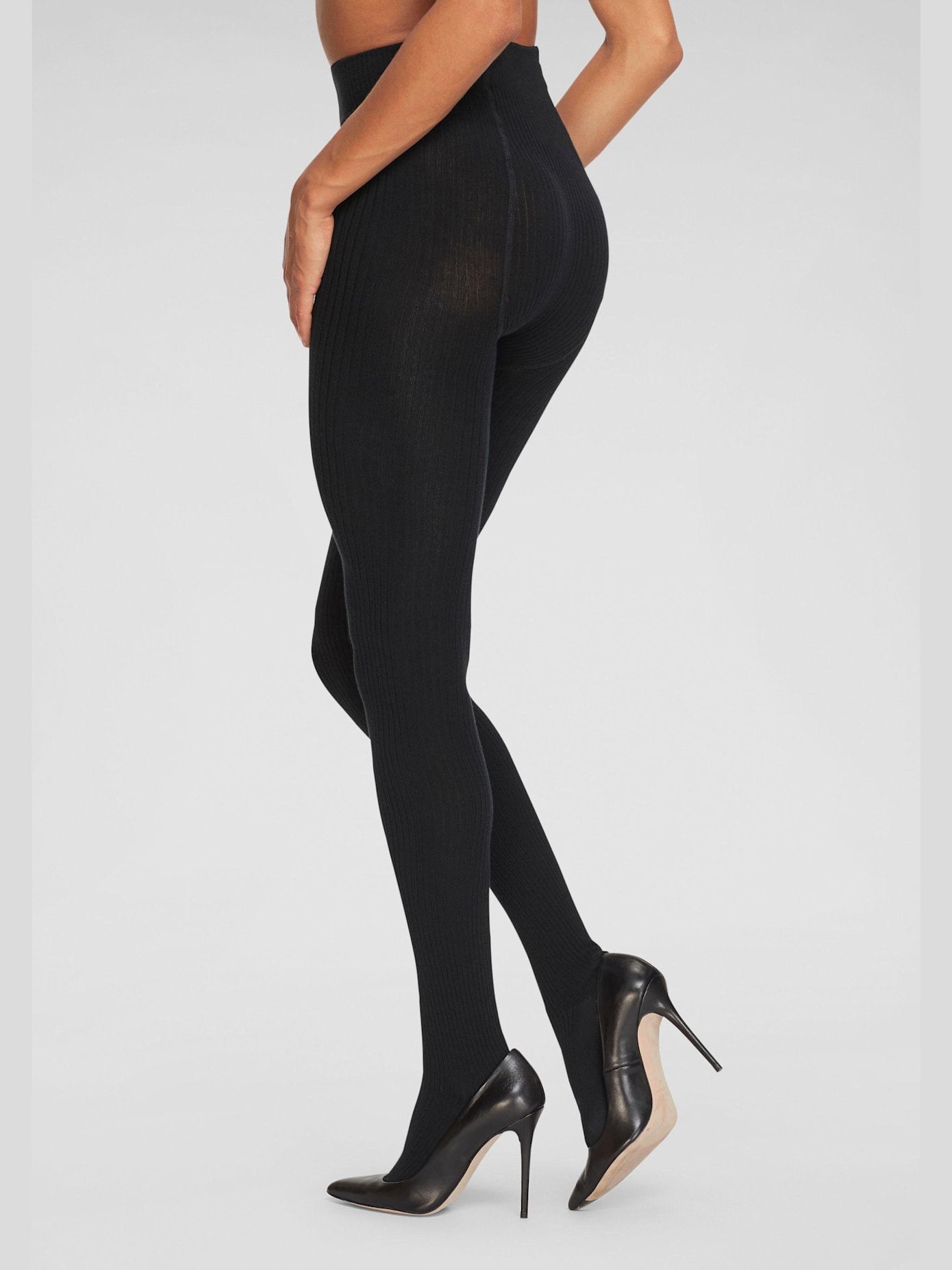 Lot de 2 collants en tricot à structure côtelée