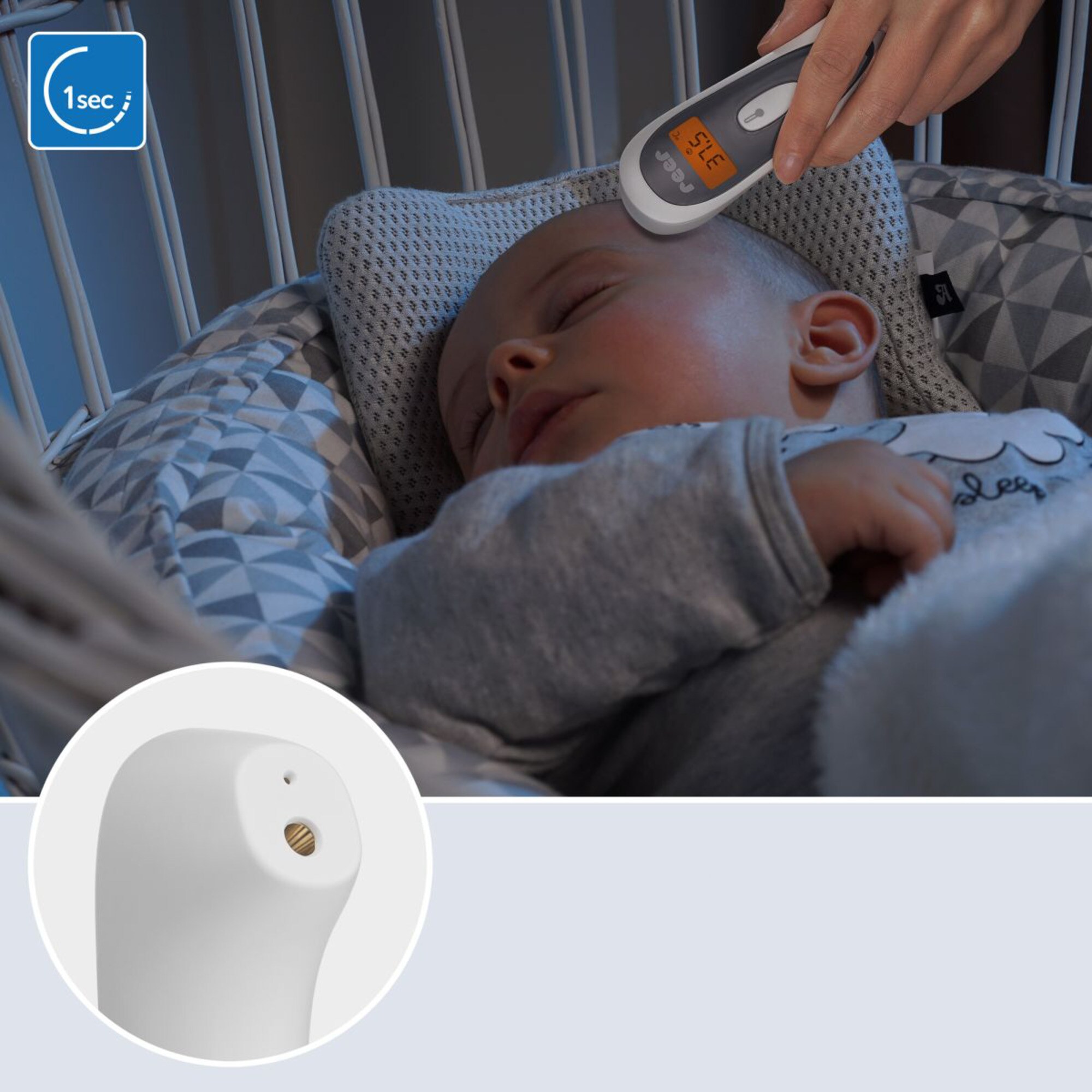 Reer Fieberthermometer Colour SoftTemp 3in1 kontaktloses Infrarot-Fieberthermometer