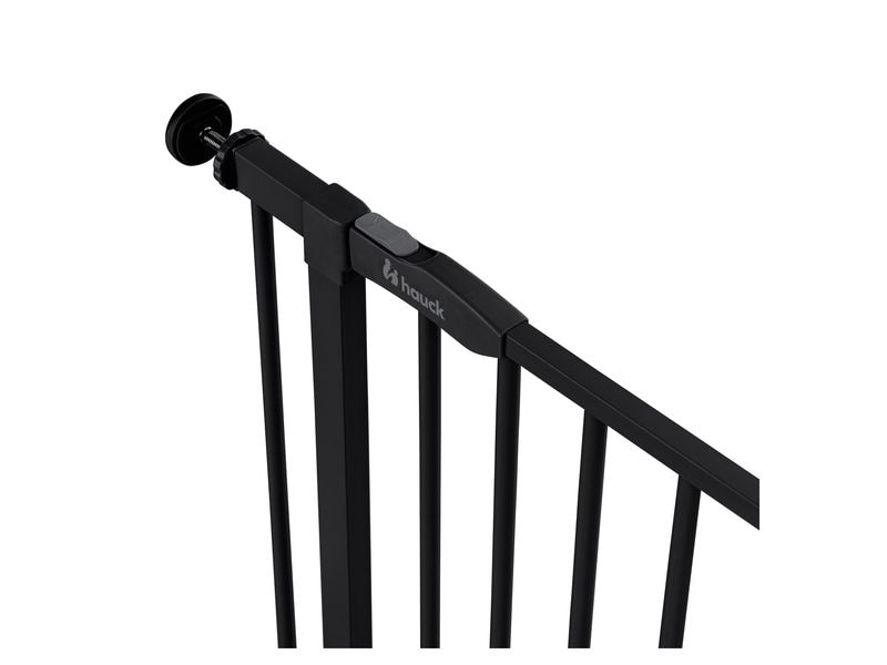Hauck Türschutzgitter Open N Stop 2 Schwarz 75 cm - 80 cm Praktisches, manuell schliessendes Tür- und Treppenschutzgitter-Set