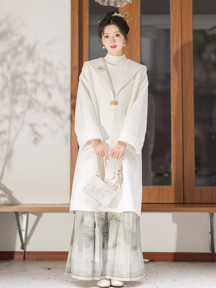 Keiko Girl - Traditioneel Chinees topje met lange mouwen / Maxi-rok met hoge taille / Sjaal / Jas / Set
