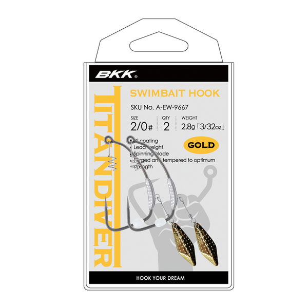 Hameçons BKK Titandiver Gold Softbait (2 pcs)