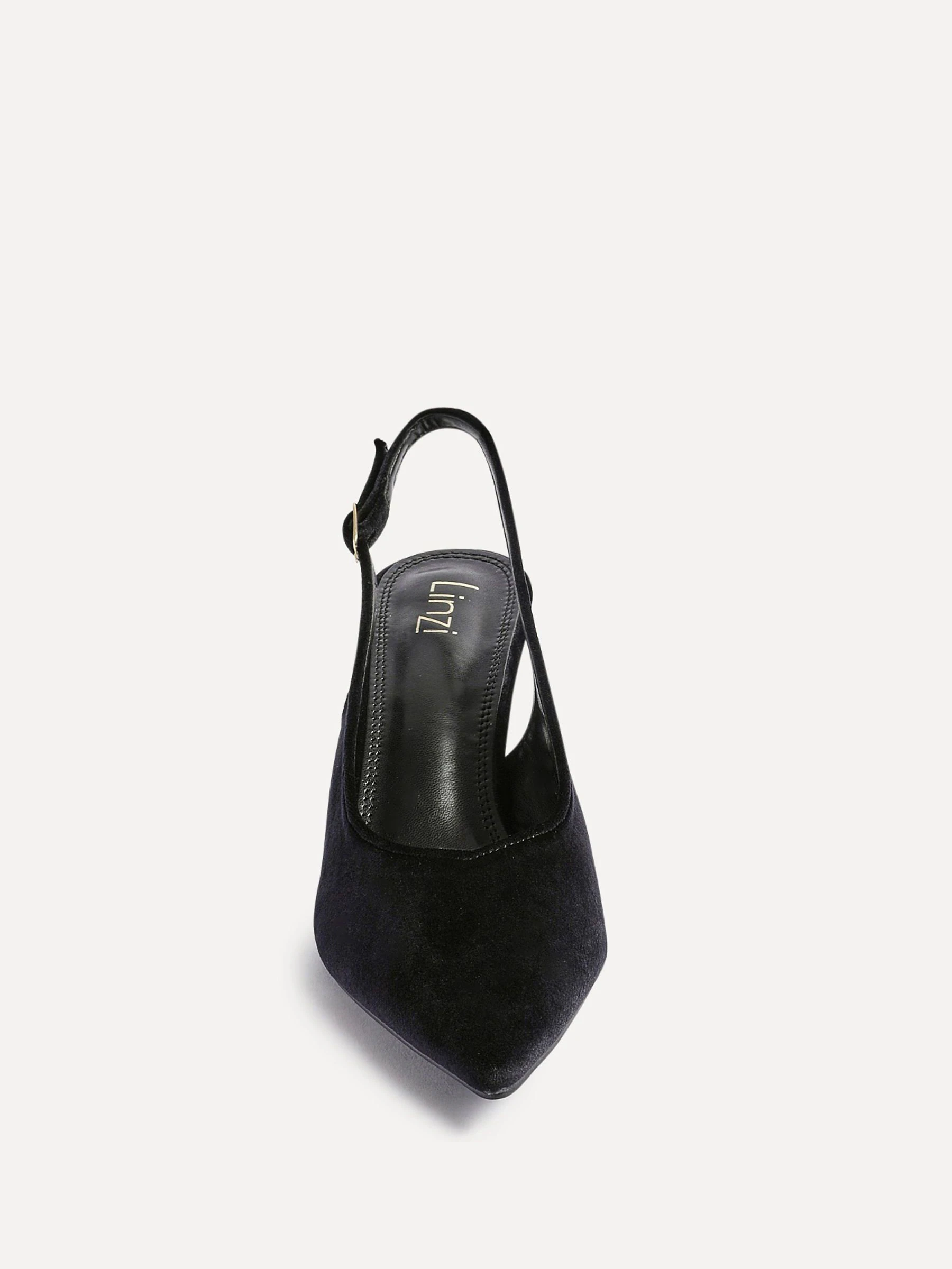 Zwart - Linzi Finesse Pointed Slingback Stiletto Court Heels