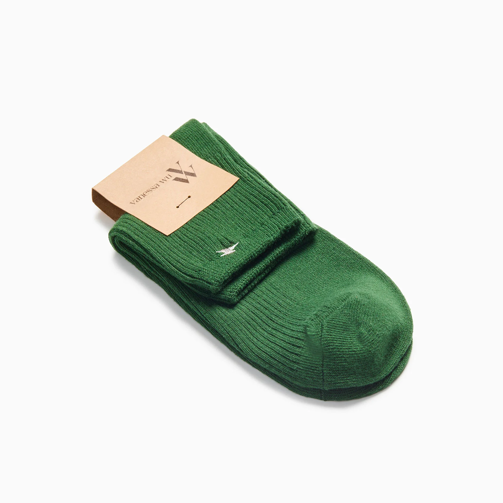Chaussettes-Chaussettes courtes Amy vertes côtelées