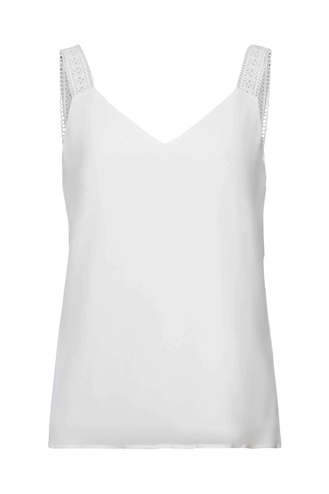 Top de lingerie em viscose com renda - Branco