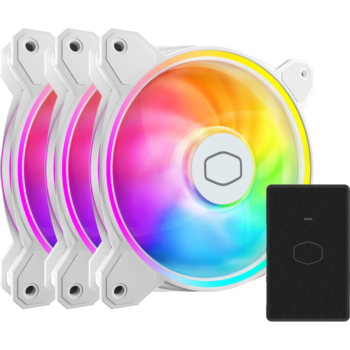 Cooler Master MasterFan MF120 Halo2 RGB PWM vifte (3-pakning, hvit)
