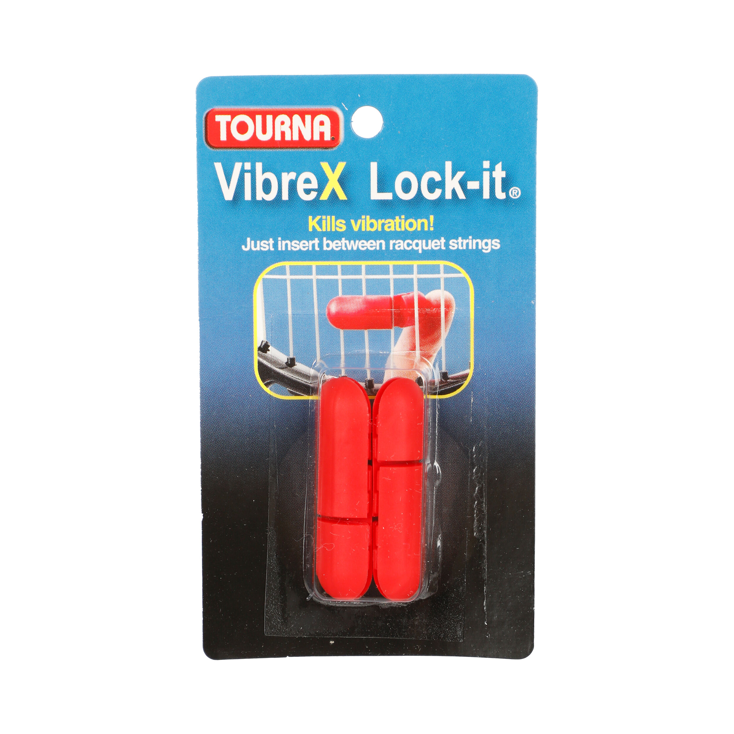 Tourna Vibrex Lock Antivibrateur Pack De 2 Unités - Rouge