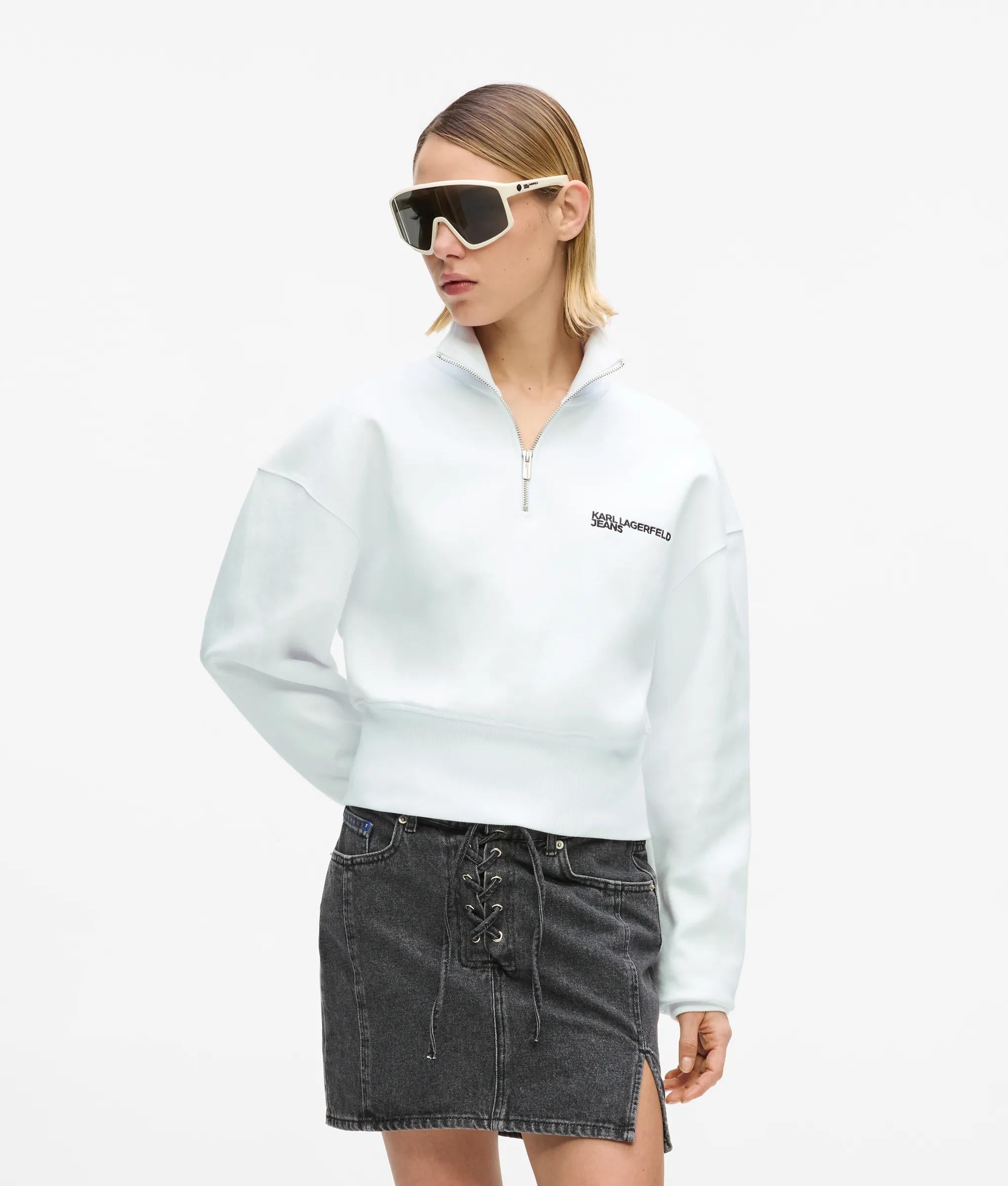 Sweatshirt met halve rits