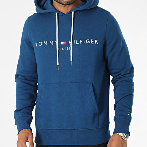 Sweat Capuche Tommy Logo 1599 Bleu Marine