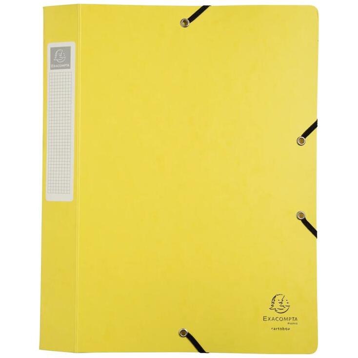 Boite de classement Cartobox livrée à plat Dos 40mm carte lustrée Aquarel - A4 - Couleurs assorties