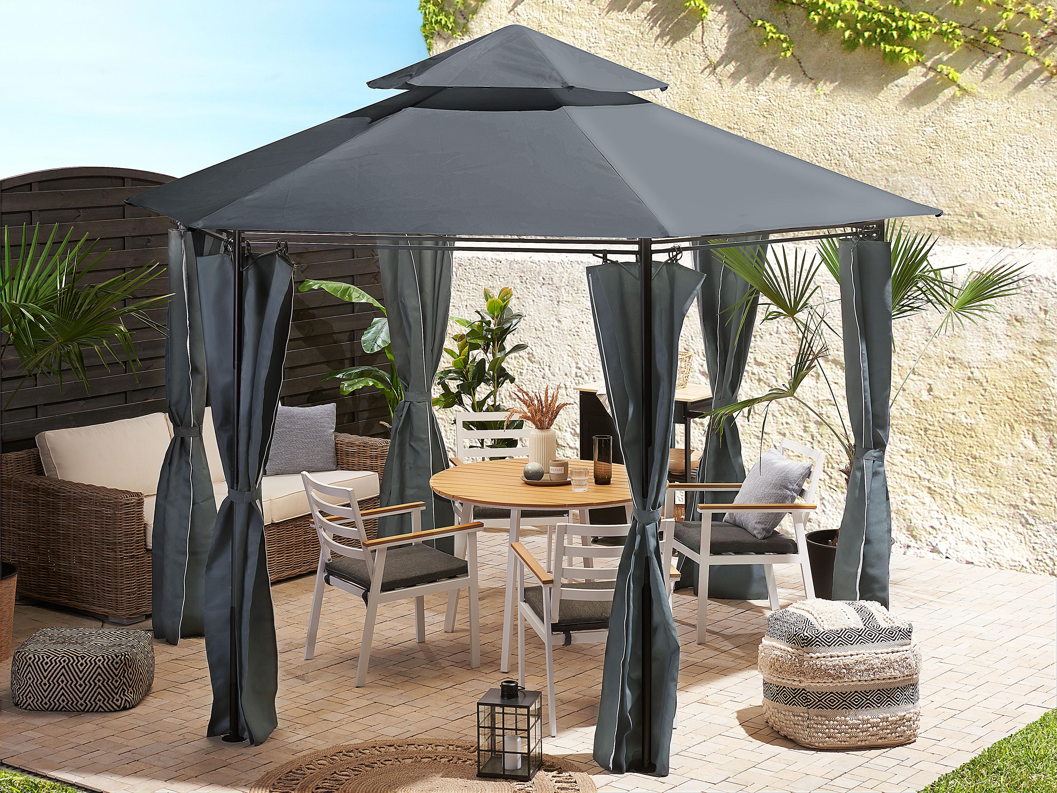 Paviljoen PORTEL Metaal 350 cm 350 cm Grafietgrijs