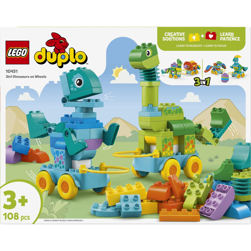 Køb LEGO® DUPLO Town - 3-i-1-dinosaurer På Hjul 10451