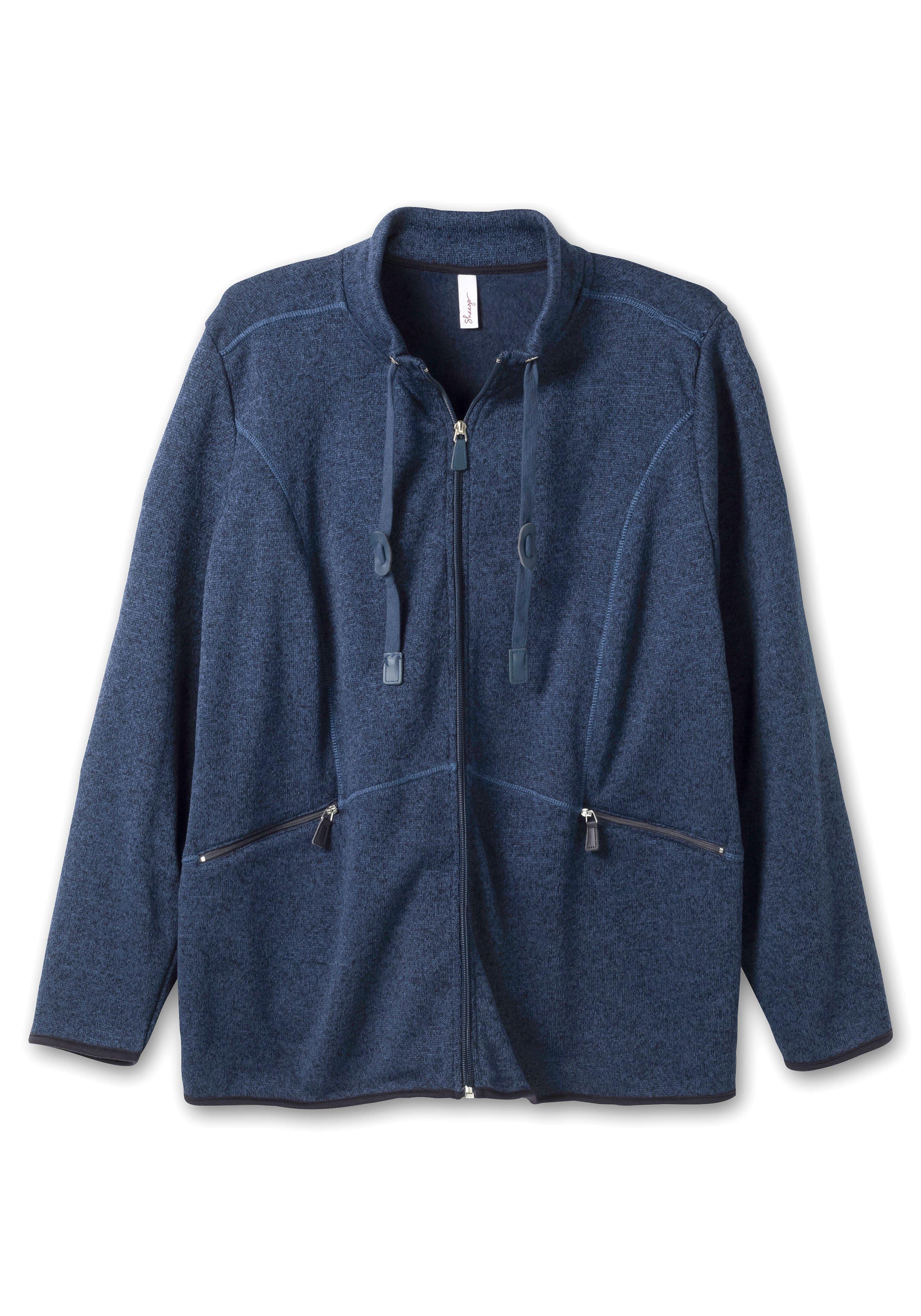 Strickfleecejacke mit Stehkragen