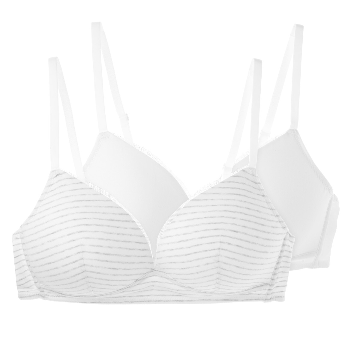 Gina Benotti 2 Damen Soft-BHs mit wattierten Cups weiss