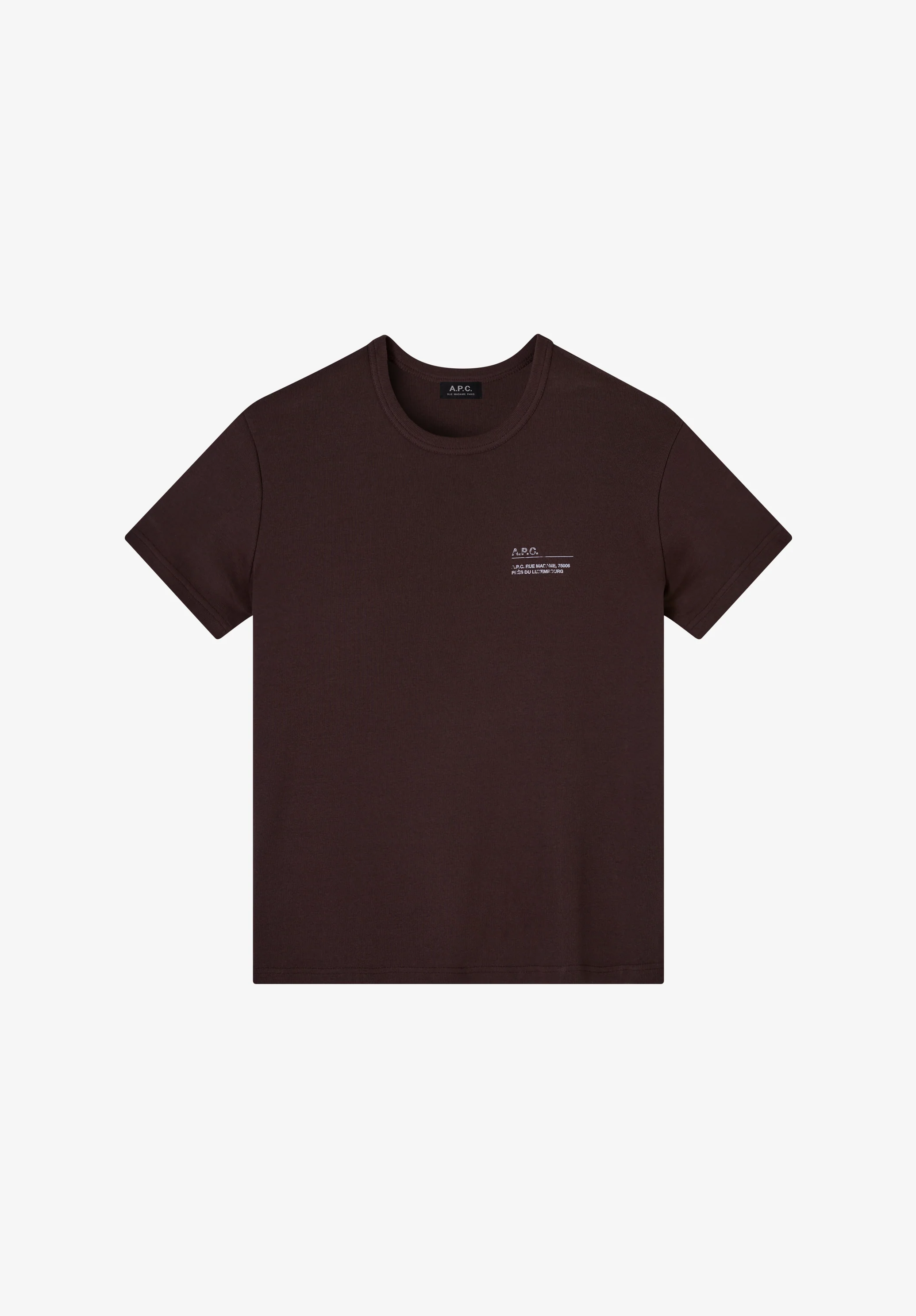 T-Shirt marron ajusté à imprimé effet tampon - Marron