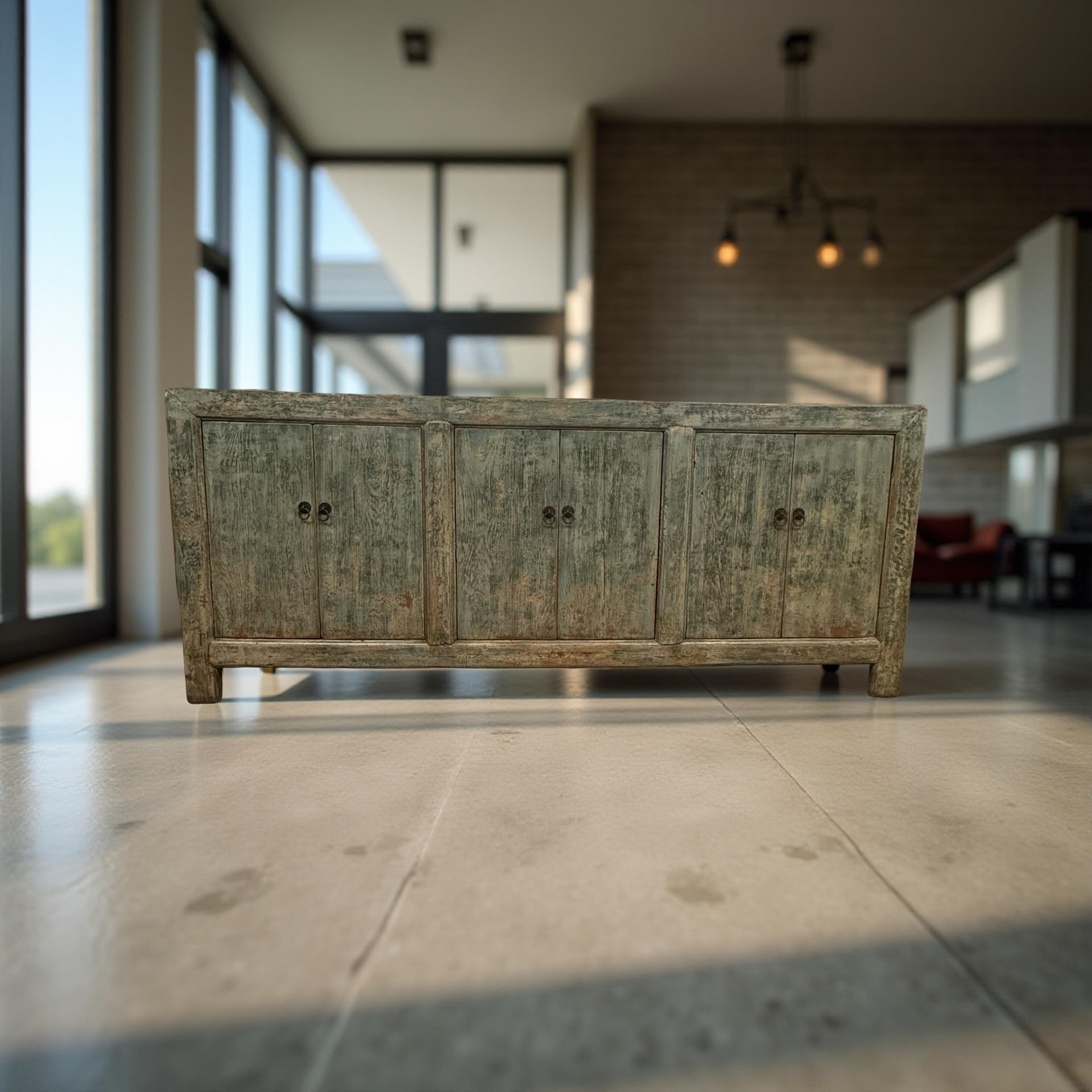 Dressoir 6 deur blauw/groen uniek