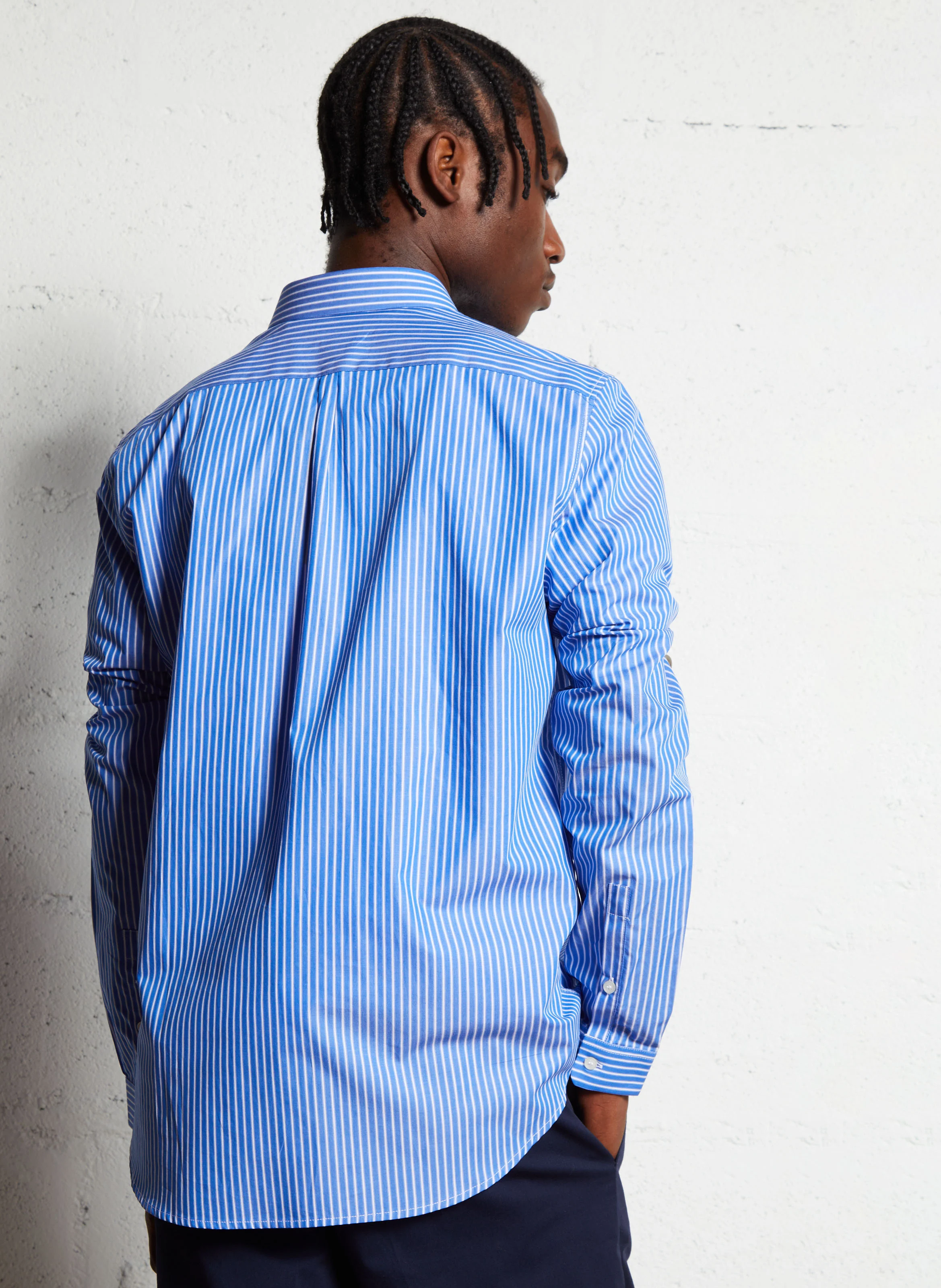 Chemise col classique en coton | Bleu