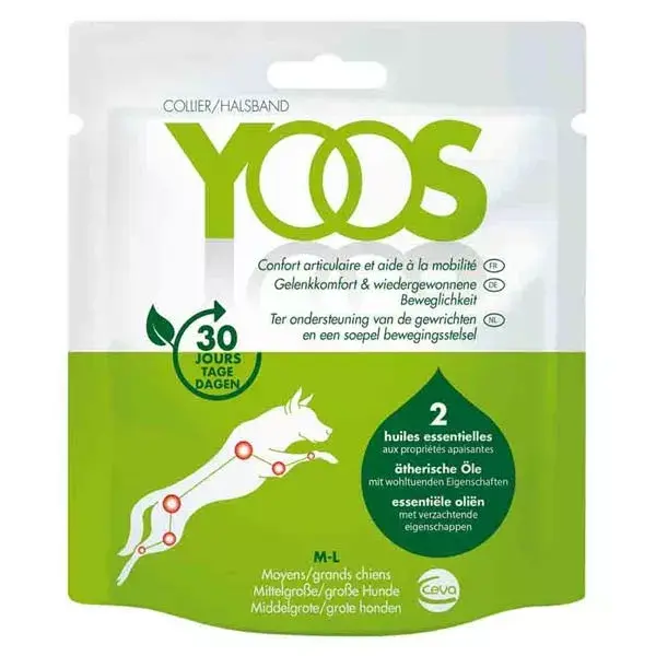 Colar Yoos para Conforto e Mobilidade Articular (70 cm), tamanho M/G, para cães com mais de 10 kg.