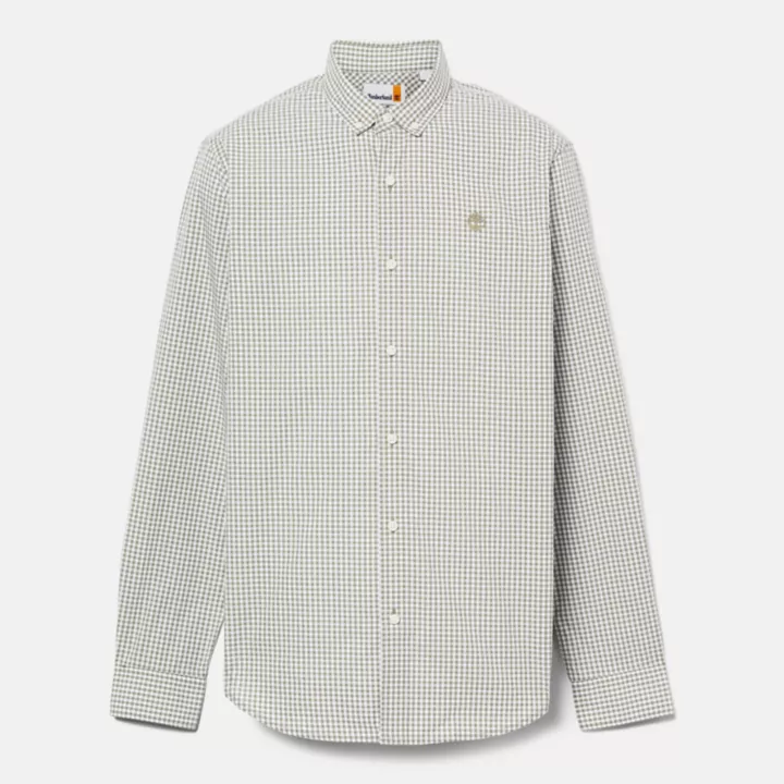 Chemise vichy en popeline pour homme en vert