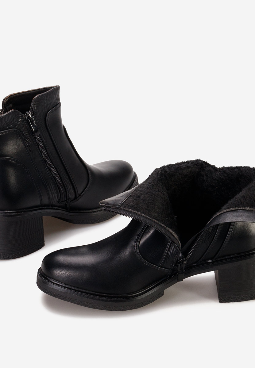 Bottines à talon noires Caleiaja