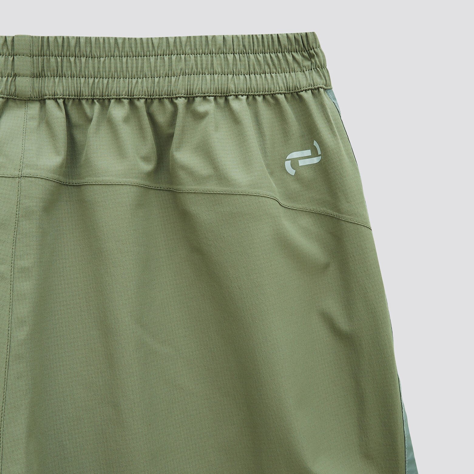 Pantalon taille élastiquée matière imperméable Kaki Clair