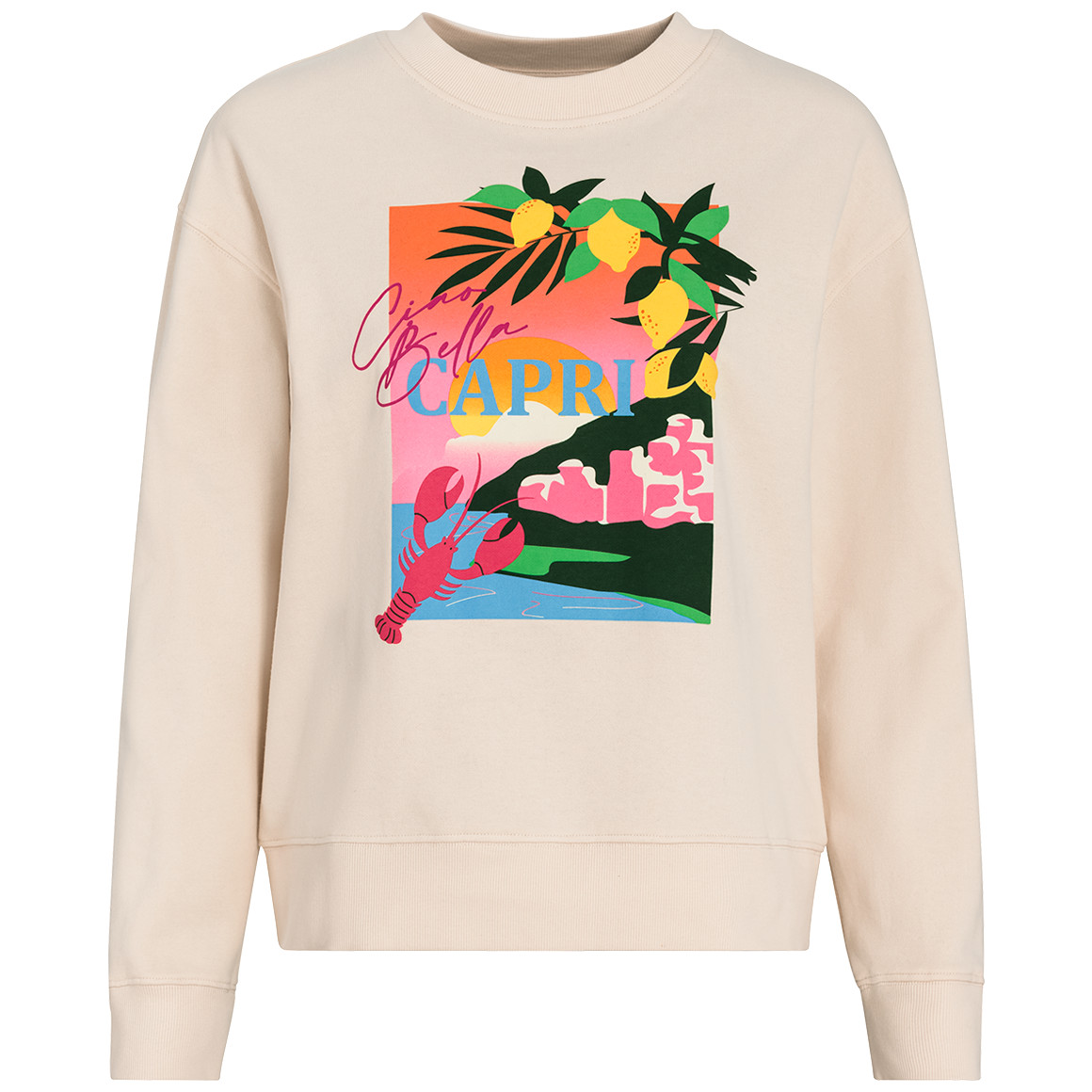 Jonas Nielsen Damen Sweatshirt mit großem Print creme
