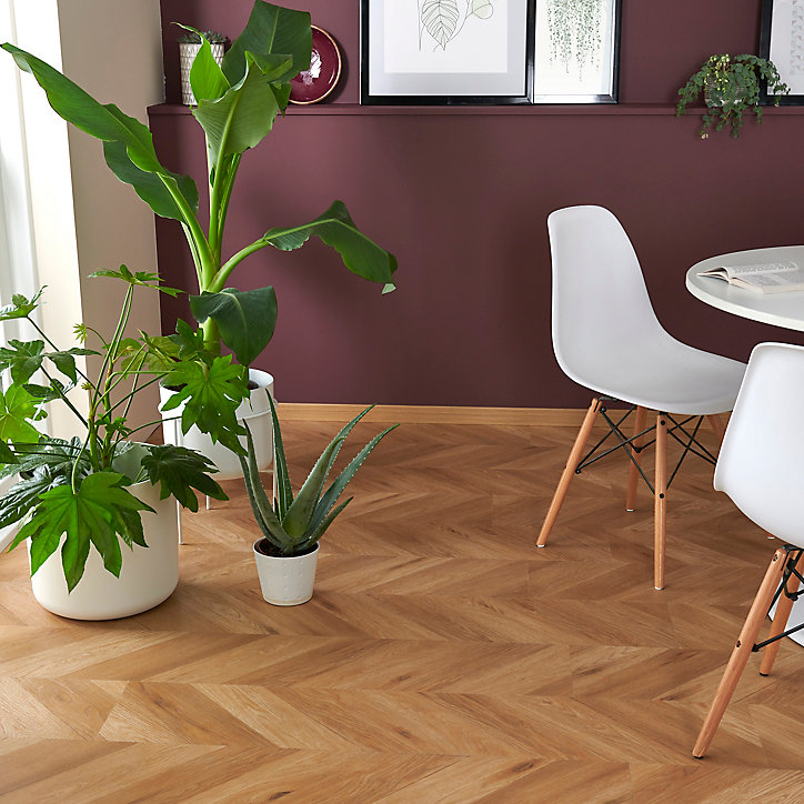 Lame PVC clipsable Jazy chevrons naturel 22 x 122 cm GoodHome (vendue au carton)