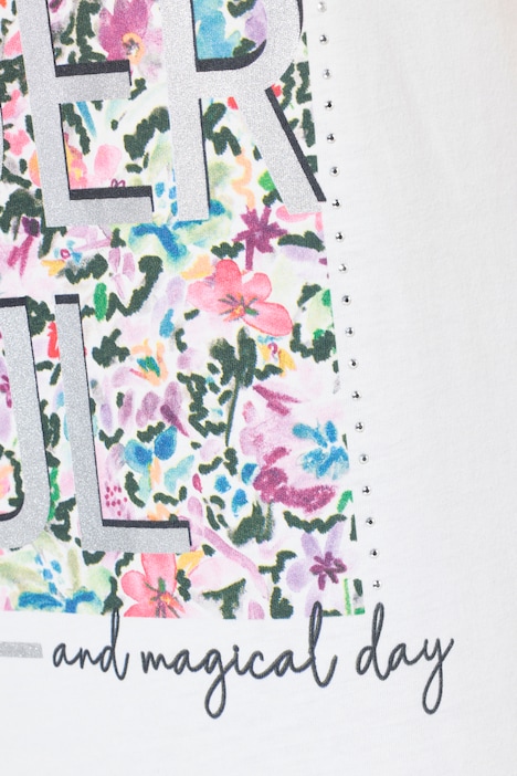 T-Shirt, oversized, farbiger Print, Rundhals