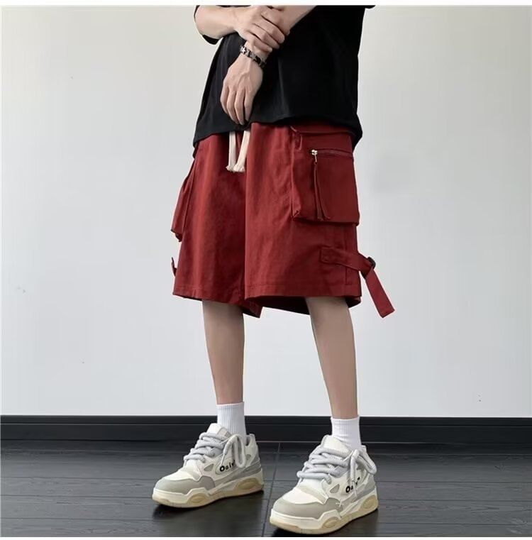 farrahces - Effen cargoshorts met trekkoordtaille