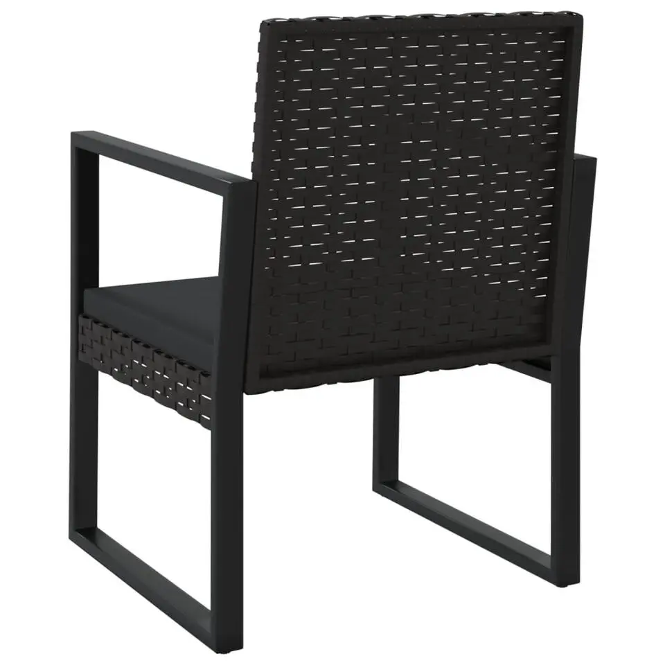 vidaXL - Loungeset - Zwart - Poly rattan - 3 stuks - Met kussens