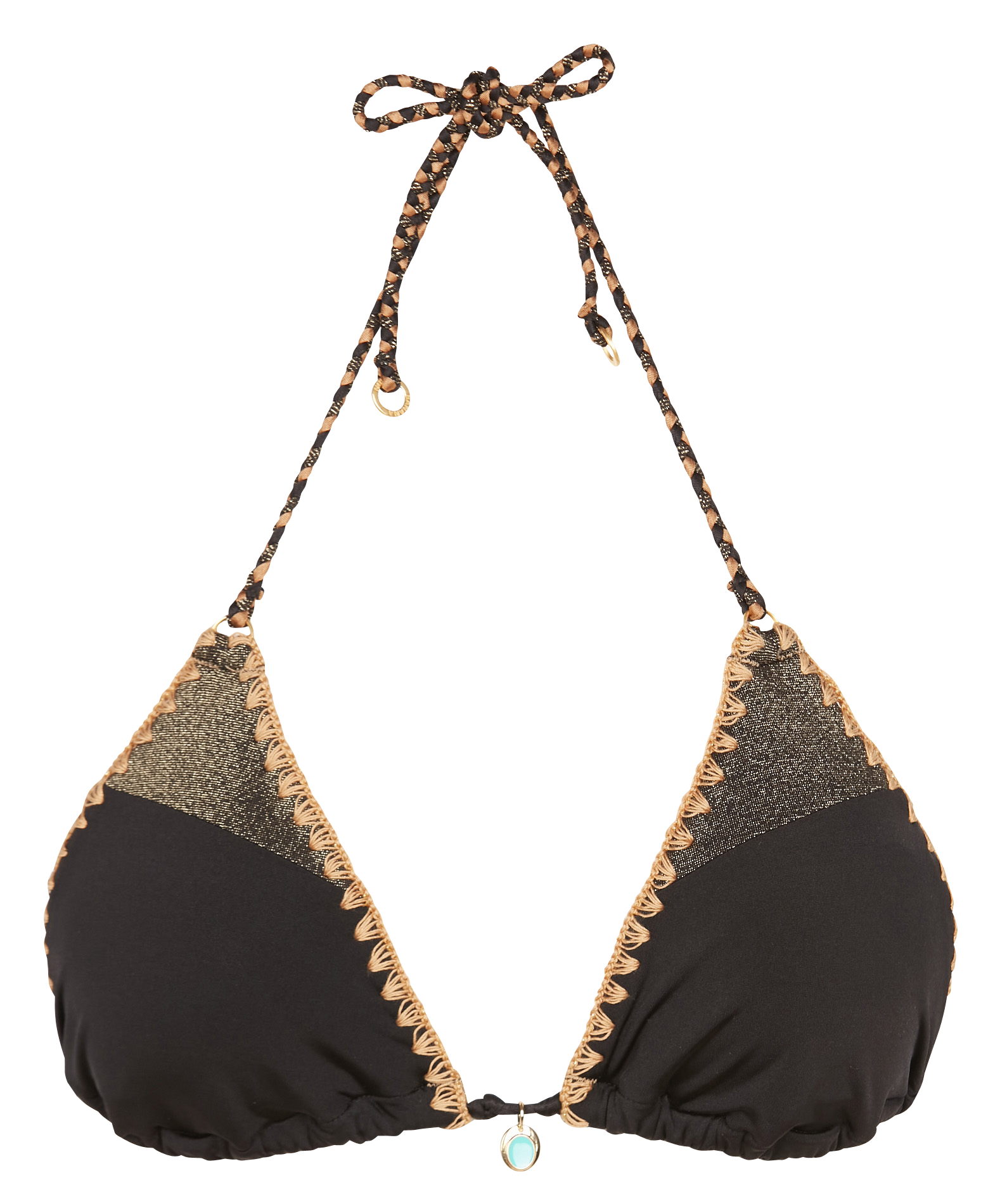 BOSCO NAZCA - Haut de maillot de bain triangle brodé | Noir