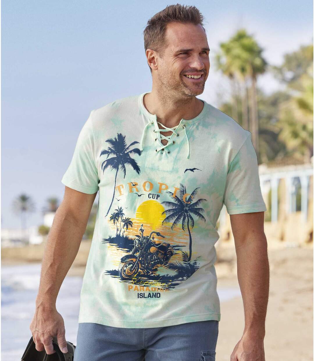 Tee-shirt Col Lacé Imprimé Biker’s Paradise