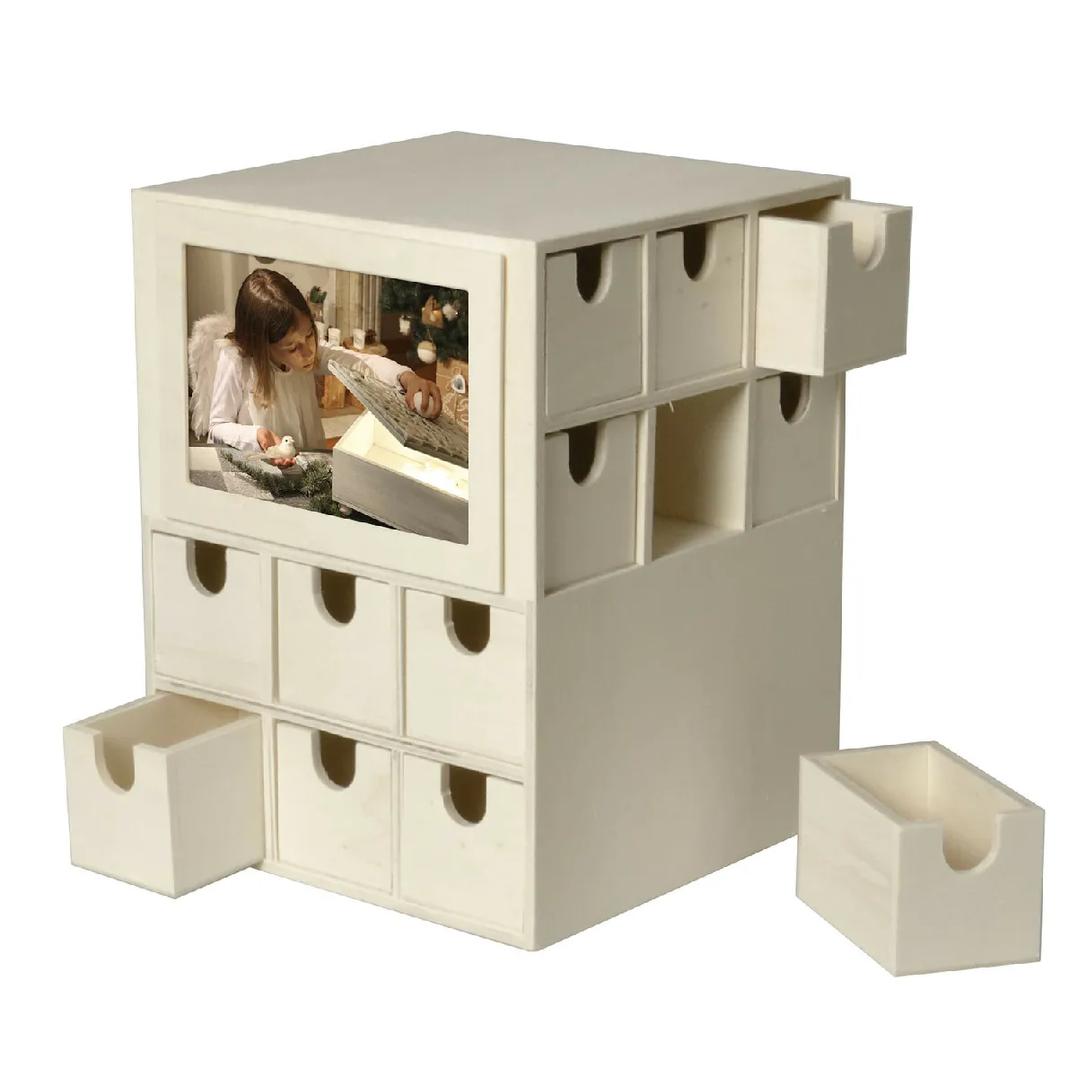 ARTEMIO Calendrier de l'Avent cube 24 tiroirs