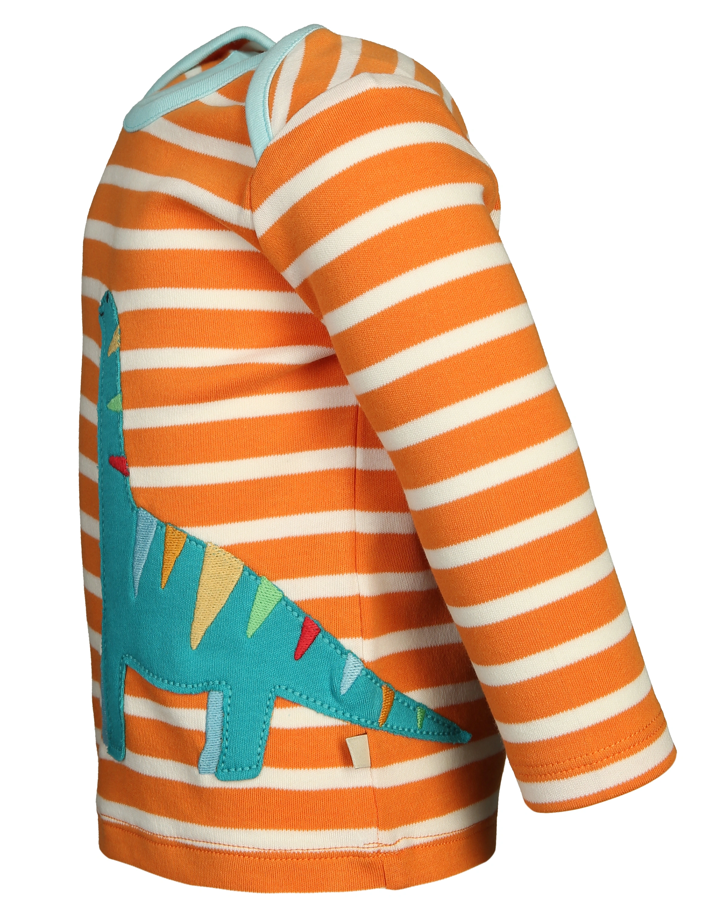 Langarmshirt BOBBY - DINO gestreift in orange