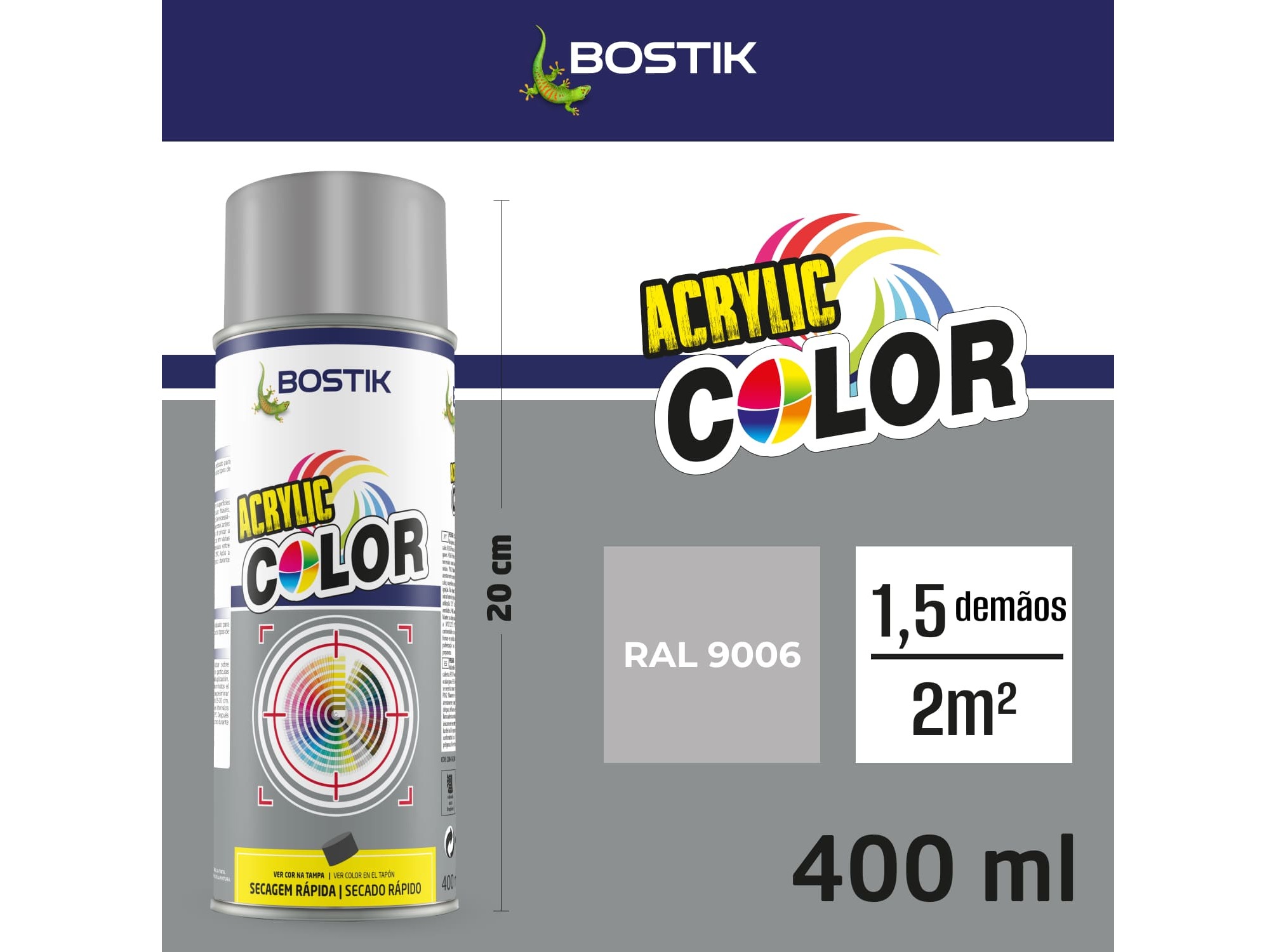 SPRAY ACRYLIC BOSTIK ALUMÍNIO 400ML