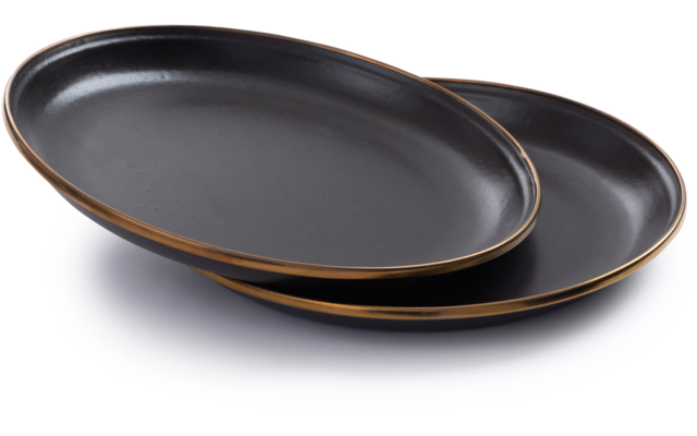 Barebones Enamel emailliertes Salatteller Set 2 teilig