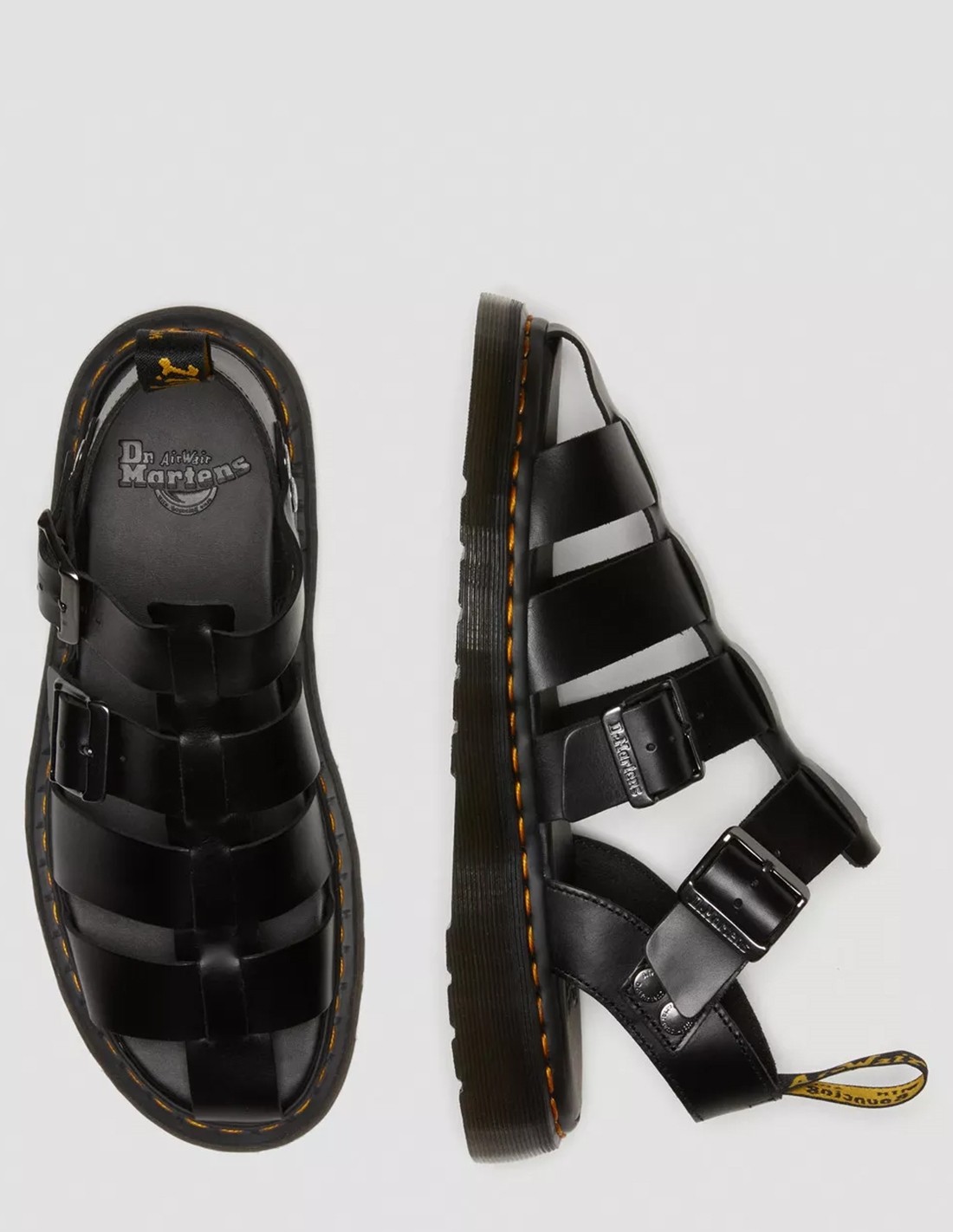 dr martens Sandales Femme Garin Cuir Noir