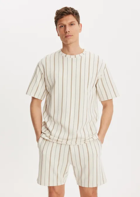 Structuur t-shirt off-white (BONE)