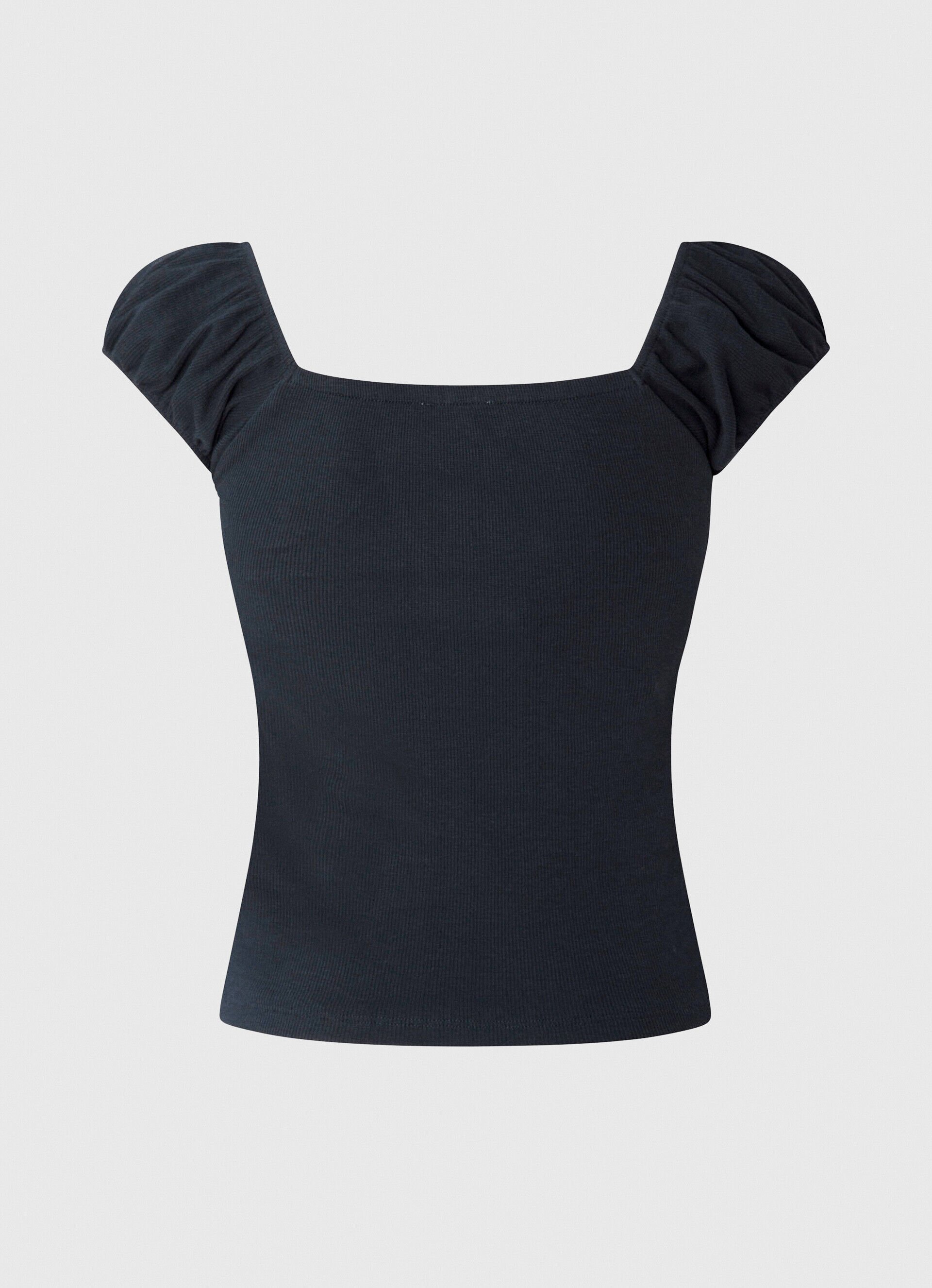 CAMISETA COM DETALHE DE CORAÇÃO NO GOLPE - azul dulwich