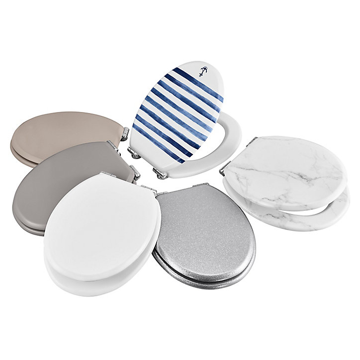 Abattant WC GoodHome Pilica coloris gris en bois avec frein de chute