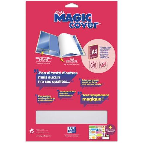 Couvre-livres elba magic cover pvc 9/100e 10 feuilles lisse  incolore