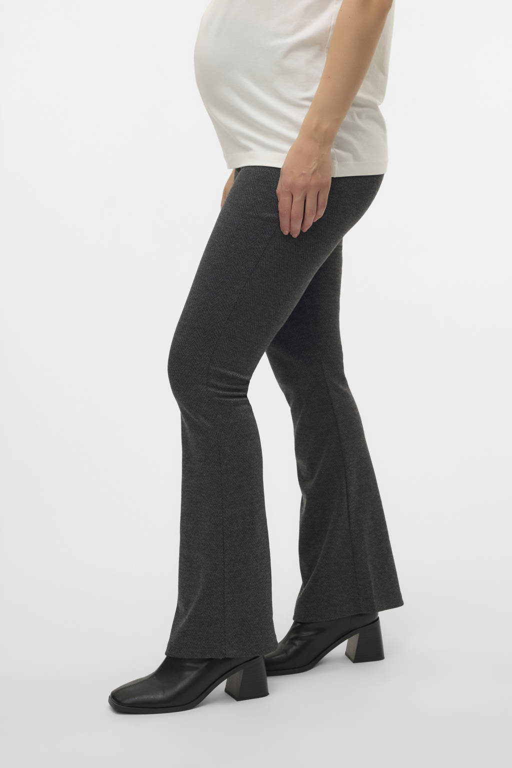 MAMALICIOUS flared zwangerschapsbroek MLLISE grijs