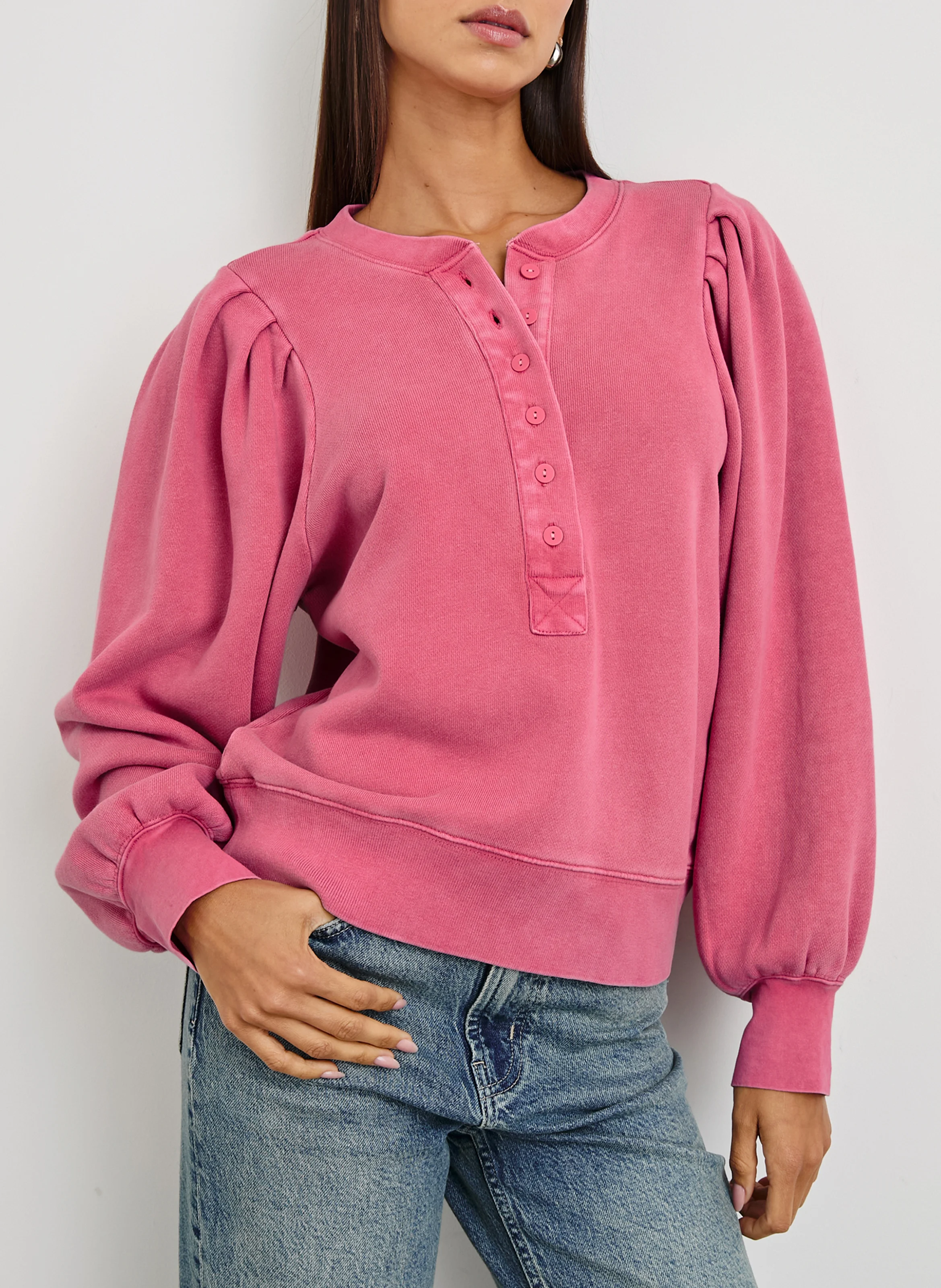 MARIANA - Sweat col rond en coton | Rose