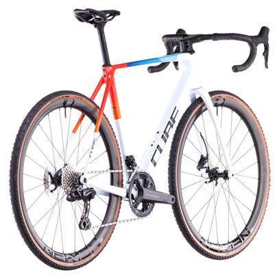 Vélo de Cyclocross Cube Cross Race C:68X TE Shimano Ultegra Di2/GRX Di2 12V 700 mm Blanc Bleu Rouge Teamline 2025