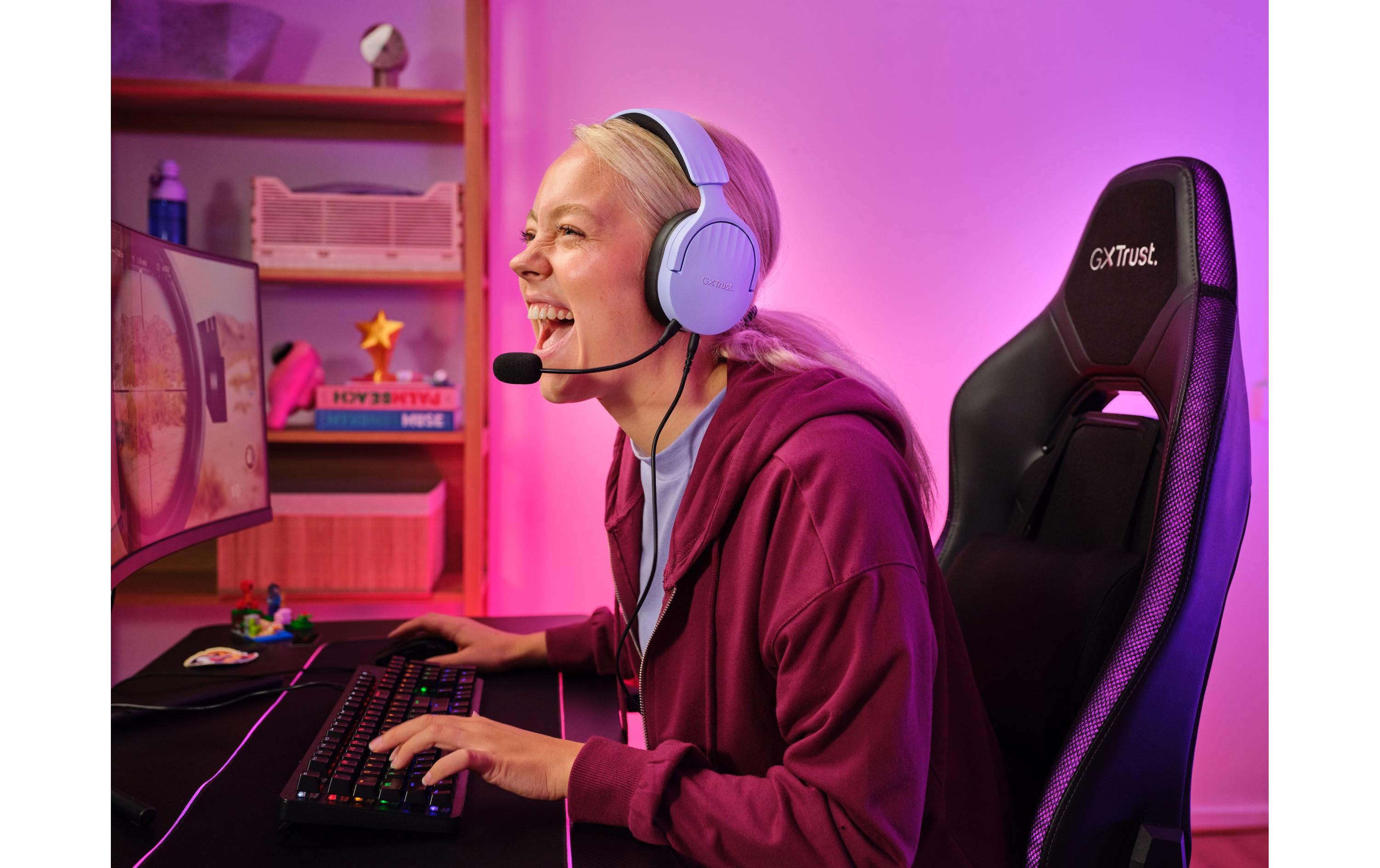 Headset GXT 489P FAYZO Schwarz/ViolettLeistungsstarkes, ohrumschliessendes Gaming-Headset, hergestellt für PC, Laptop und Konsolen