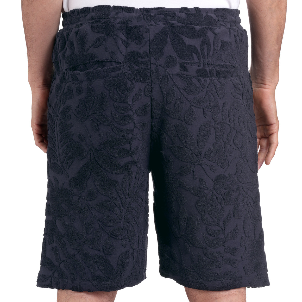 Jonas Nielsen Herren Shorts mit Frottee-Muster dunkelblau