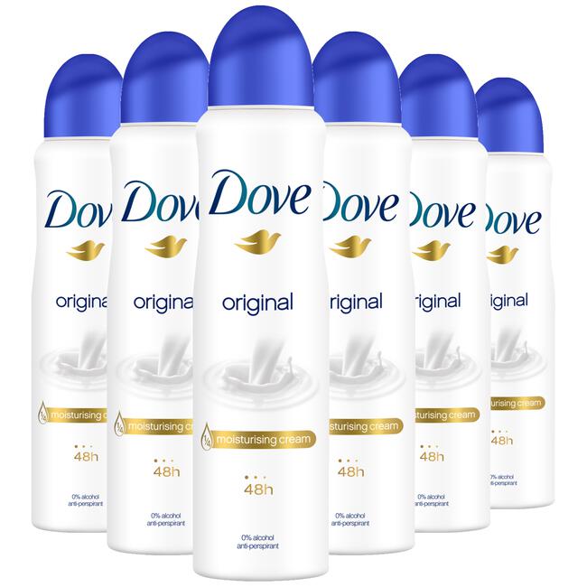 Dove Original Anti-transpirant Deodorant Spray 150 ML 6 stuks