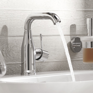 GROHE wastafelkraan Essence M-size met hendel en waste Chroom