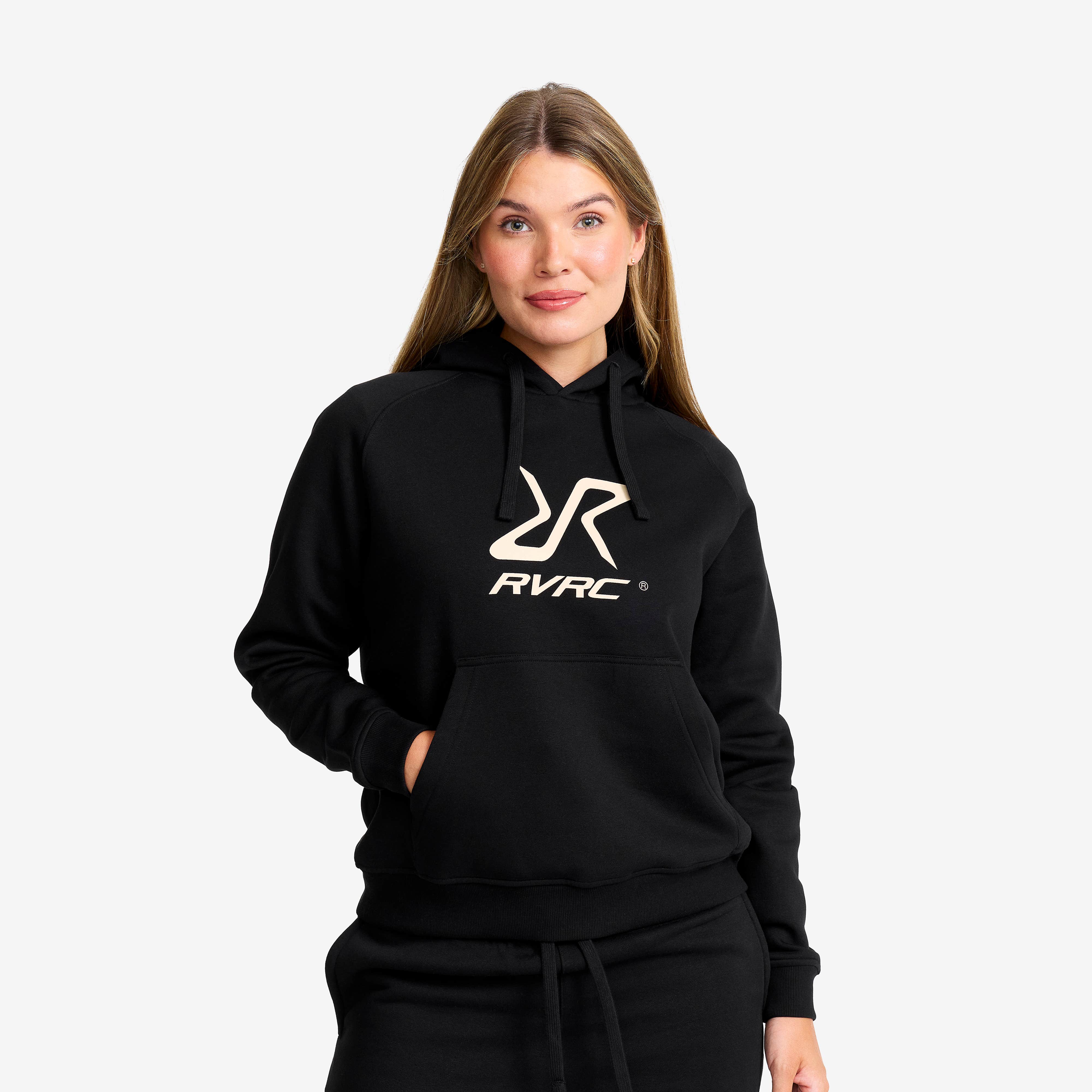 RVRC Hoodie Dame Black/Oatmeal